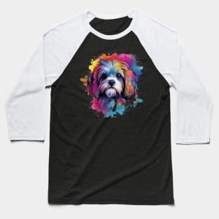 Shih Tzu with a splash of color Baseball T-Shirt